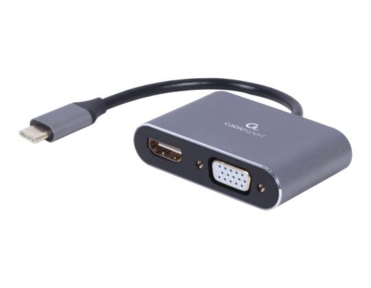 GEMBIRD USB Type - C - HDMI + VGA -näyttö