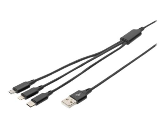 ASSMANN USB Latauskaapeli USB A 3in1 1m