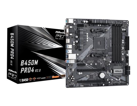 ASROCK B450M PRO4 R2.0 AM4 4xDDR4 4xSATA