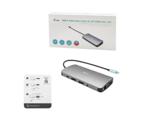 I-TEC USB-C Metal Nano Dock 3x Display+PD