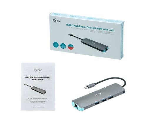 I-TEC USB C MetalNanoDock 4K HDMI+PD100W