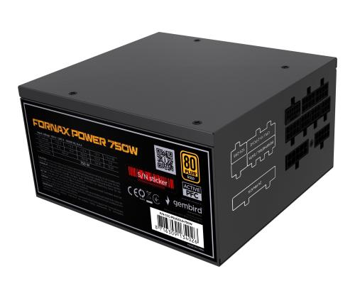 GEMBIRD Virtalähde 750W aktiivinen PF