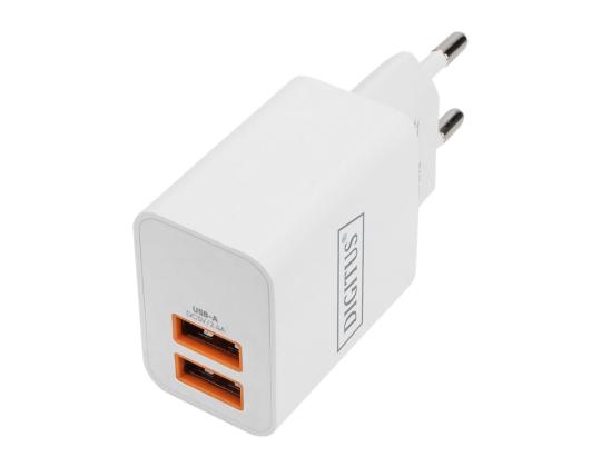 DIGITUS USB-laturi 2x USB-A 15W 2x 2,4A