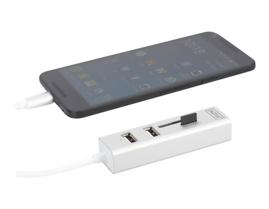 DIGITUS USB 2.0 HUB kortinlukijalla