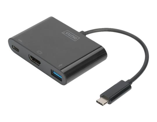 DIGITUS USB HDMI-moniporttinen sovitin 3-porttinen