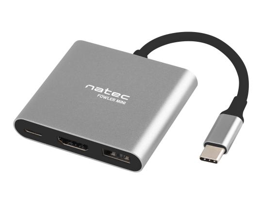 NATEC moniporttinen Fowler USB - C pd. HUB