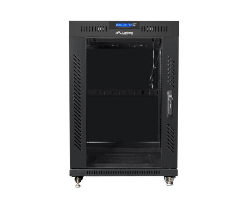 LANBERG-hyllykaappi 15U 600x600 lasi