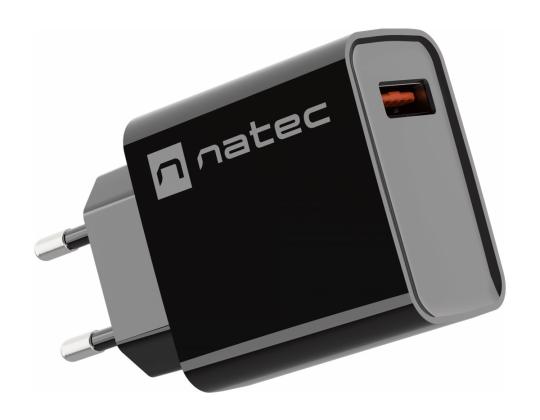 NATEC USB-laturi Ribera USB-A 18W musta