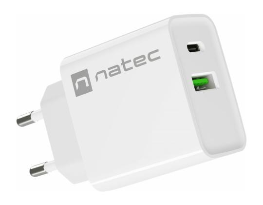 NATEC Laturi Ribera USB-A+USB-C PD 20W