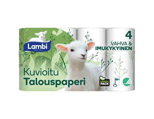 Vetopyyherulla/keittiörulla Lambi 4rll/pkt