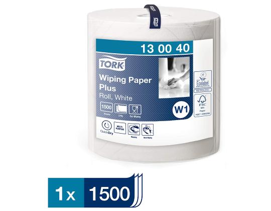 Käsipaperirulla 2-kerroksinen TORK Wiping Paper Plus, 510m (130040)