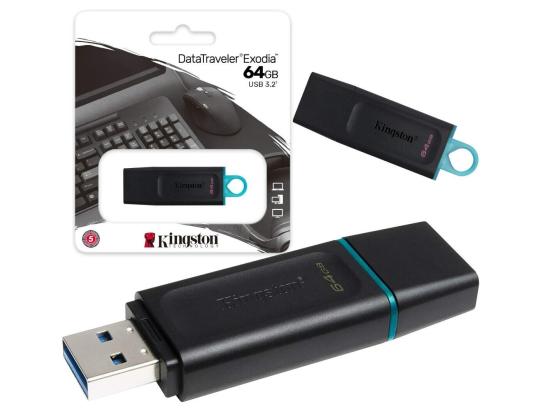 Muistitikku KINGSTON 64GB  USB 3.2 Exodia Black + Teal