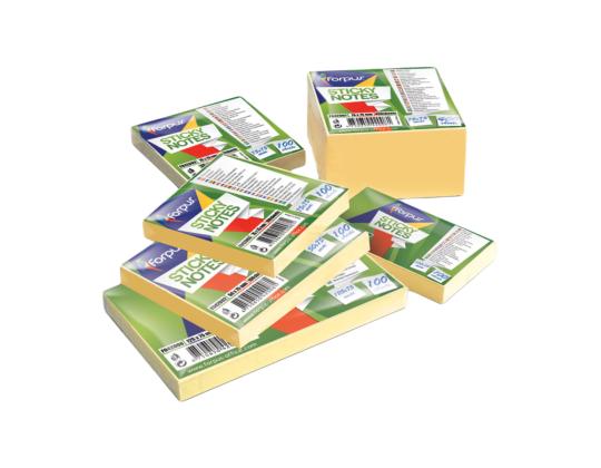 Muistilehtiö 76x76mm FORPUS Sticky Notes keltainen 400 arkkia