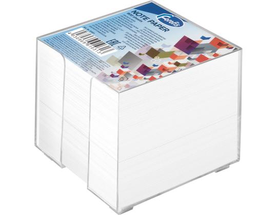 Muistikirjakuutio 90x90mm valkoinen muovikupissa ilman liimaa, 800 arkkia