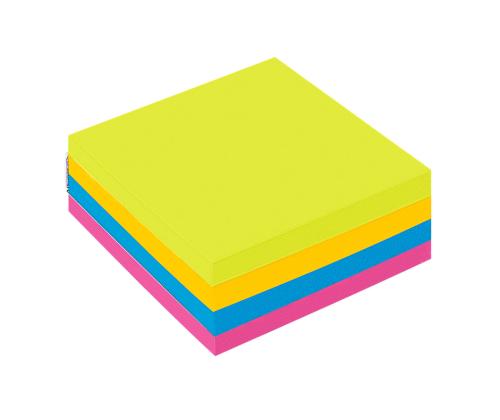 Itseliimautuva POST-IT-muistilappu, 76x76 mm, muistilappukuutio, 4 väriä x 75 arkkia