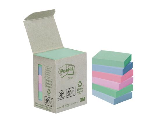 Viestilaput 38x51 Post-it 653 RP pastelli värid 6kpl/pkt