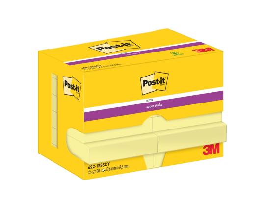Viestilappukuutio 47,6x47,6mm Post-it 12x90l yellow