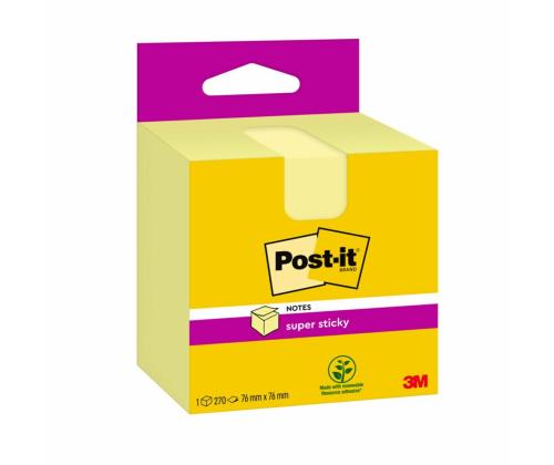 Muistiinpanopaperi 76x76mm POST-IT Super Sticky 270 arkkia keltainen