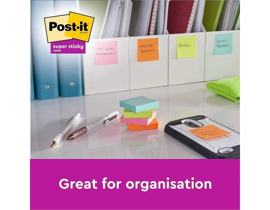 Viestilappu 76x76 Post-it R330 Super Sticky 6x90 Carnival