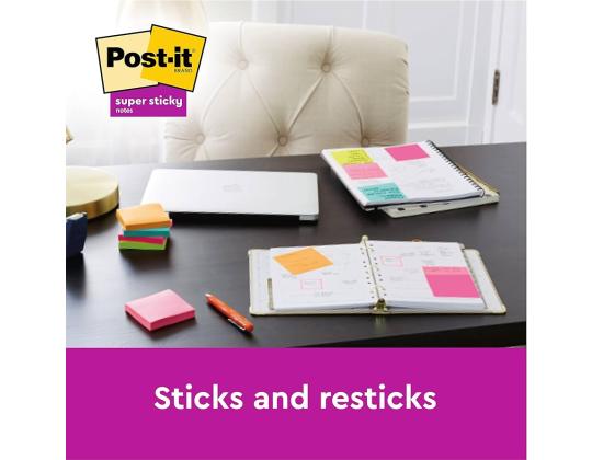 Viestilappu 76x76 Post-it R330 Super Sticky 6x90 Carnival