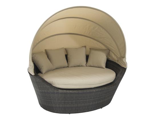 Sohva MINI MUSE katos 160x130xH70cm, tummanruskea/beige, alumiini, muovipunos