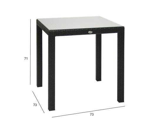 Pöytä WICKER 73x73xH71cm, musta