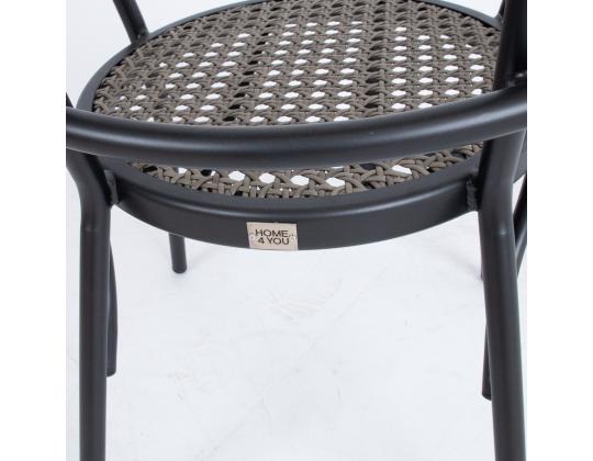 Tuoli BOLGHERI musta 56x62xH83cm, alumiinirunko, muovipunos