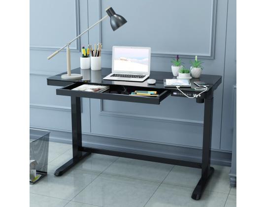 Säädettävä pöytä ERGO 1-moottori 120x60xH72-121cm, musta, melamiinilevy, teräs