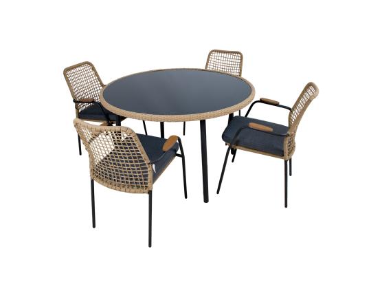 Puutarhakalusteet PRUSSIA pöytä ja 4 tuolia