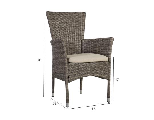 Tuoli PALOMA 57x59xH90cm, harmaanruskea, teräsrunko, muovipunos