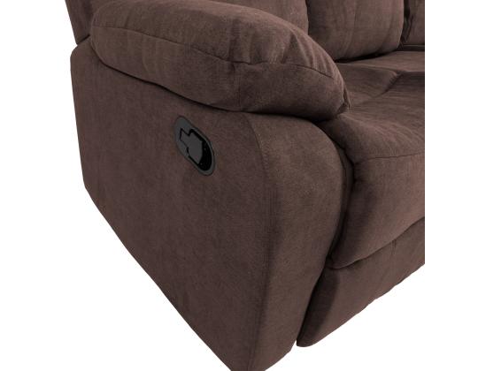 Sohva DIXON 3-istuttava lepotuoli, 210x95xH102cm, ruskea, polyesterikangas, vaneri, metalli