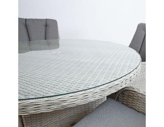 Pöytä ASCOT D121xH75cm, harmaa, alumiini, muovipunos