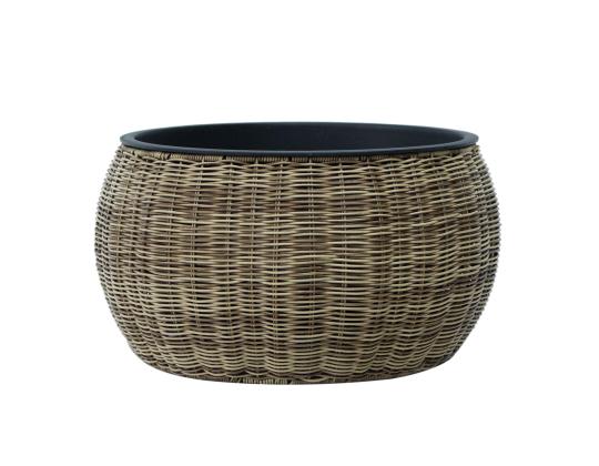 Kukkaruukku WICKER D48xK26cm, vaaleanruskea