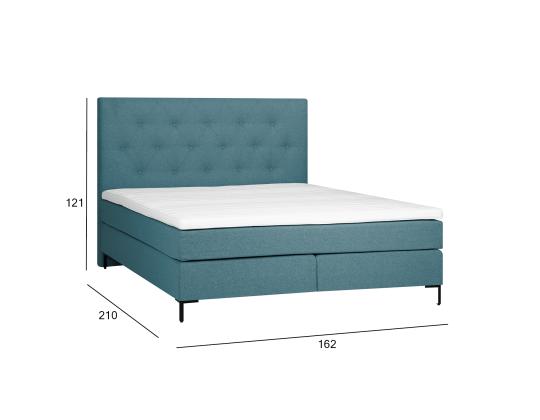 Mannermainen sänky LEONI 160x200cm, patjalla, sininen, 162x210xH121cm