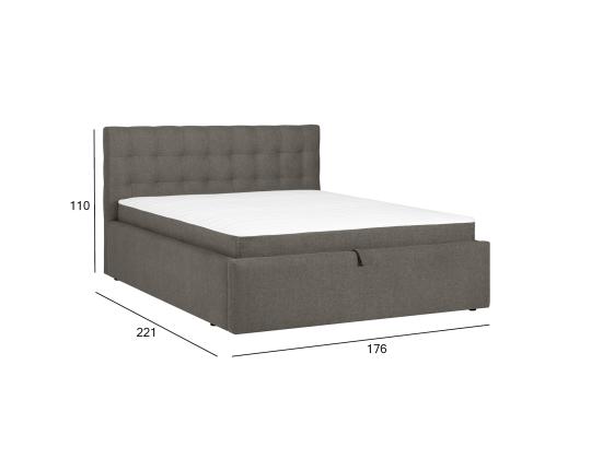 Mannermainen sänky LEENA 160x200cm, patjalla, tumma beige, 176x221xH110cm