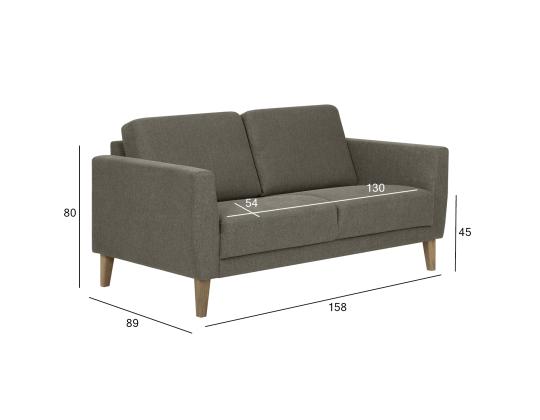 Sohva LANDO 2-istuttava, tumma beige, 158x89xH80cm