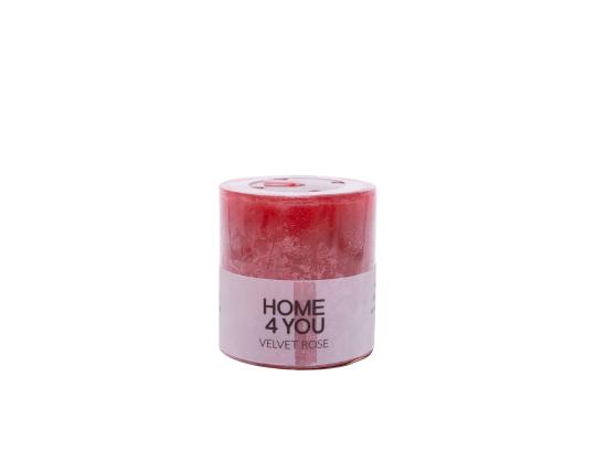 Kynttilä VELVET ROSE, D6,8xK7,2cm, punainen (ruusutuoksu)