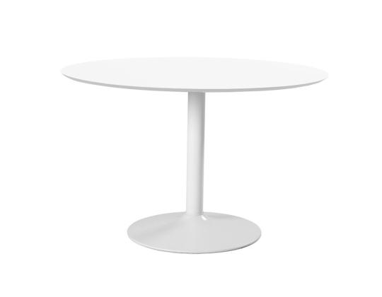 Ruokapöytä IBIZA D110x74cm, pöytälevy: MDF, väri: valkoinen, jalka: metalli, väri: valkoinen