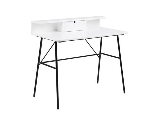 Työpöytä PASCAL 100x55xH88,8cm, valkoinen, MDF, metalli