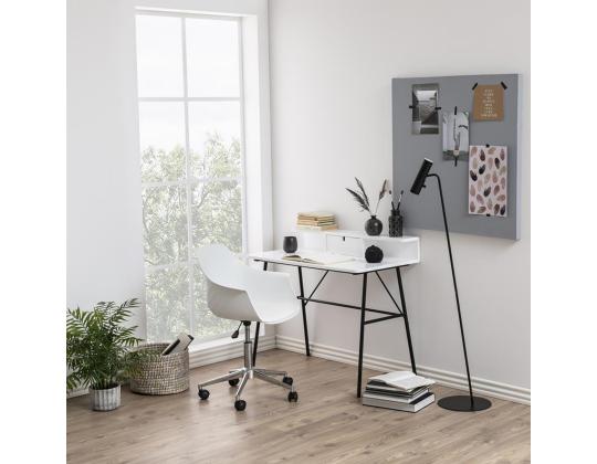 Työpöytä PASCAL 100x55xH88,8cm, valkoinen, MDF, metalli