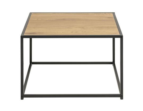 Sohvapöytä SEAFORD, 60x60xH40cm, kalustelevy laminoidulla kannella, väri: tammi, runko: musta metalli