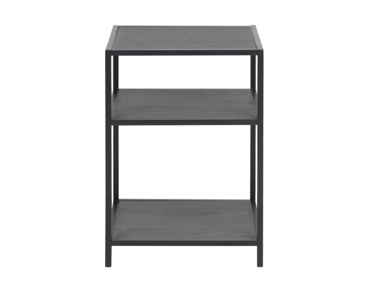 Sivupöytä/yöpöytä SEAFORD, 42x35xH63cm, 2 hyllyä, hyllyt: musta saarimelamiini, runko: musta metalli