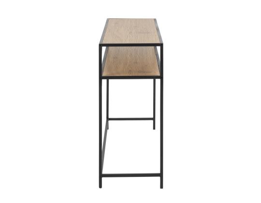 Sivupöytä SEAFORD, 120x35xH79cm, pöytälevy: huonekalulevy laminoidulla pinnoitteella, väri: tammi, runko: metalli, väri: musta
