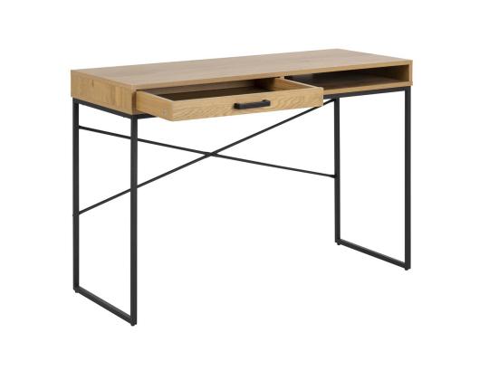 Työpöytä SEAFORD 110x45xH75cm, tammi, metalli