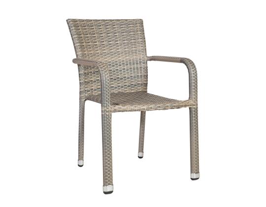 Puutarhakalusteet LARACHE pöytä ja 4 tuolia (2102) pöytälevy: läpinäkyvä lasi, alumiinirunko muovipunoksella