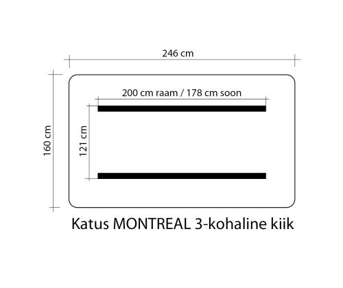 Kääntökatto MONTREAL 3 160x246cm, 100% polyesteri, kangas 765