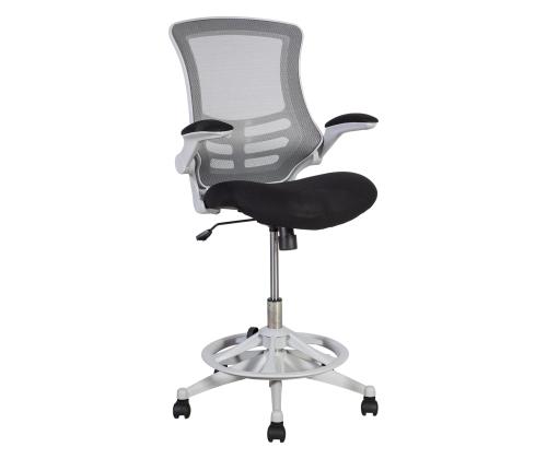 Korkea työtuoli TRIBECCA, 62,5x62xH109-128,5cm, harmaa, polyesterikangas, muovi