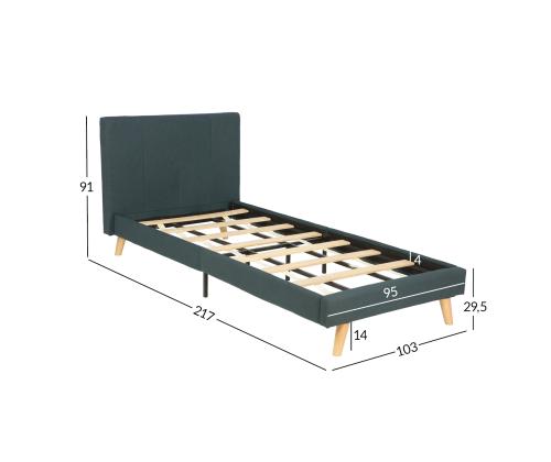 Sänky JUNO 90x200cm, patjalla KUKKA DUO 11 ZONE, harmaa