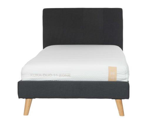 Sänky JUNO 90x200cm, patjalla KUKKA DUO 11 ZONE, harmaa