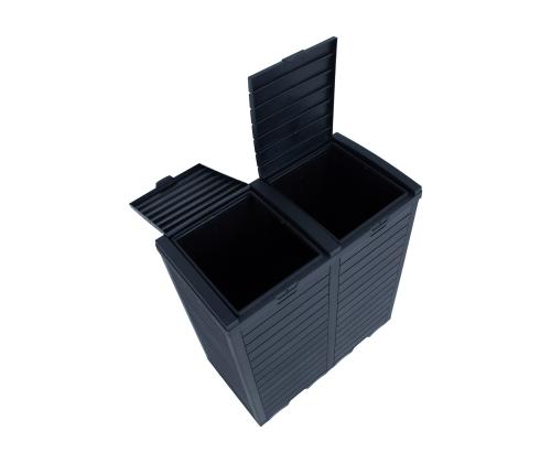Roskakori GALA 78x41xH86cm/230L, musta muovi